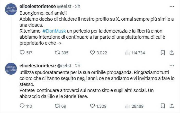 Elio tweet