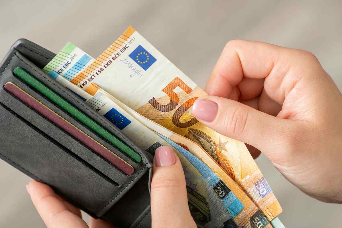 Banconote euro nel portafoglio